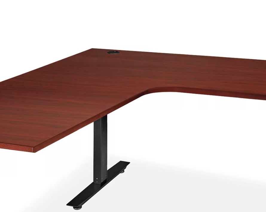 Electric Adjustable Height L-Desk - 72 x 72 x 30&quot;, Mahogany