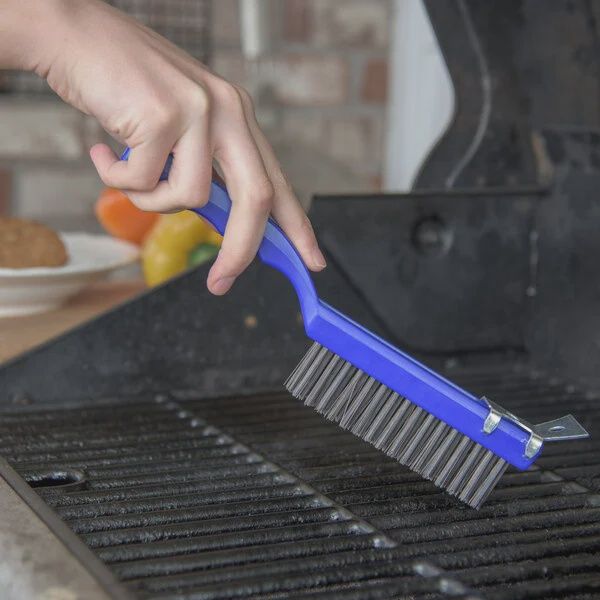 Carlisle 4067100 Sparta Wire Grill Brush with Scraper Plastic Handle