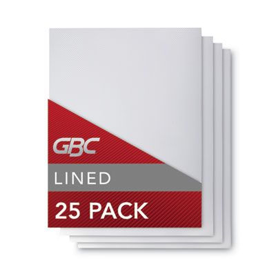 Design View Poly Presentation Covers for Binding Systems, Lined Pattern, Plastic, Square Corners, 11 x 8.5, Clear, 25/Pack