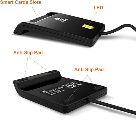 CAC Card Reader Military, Smart Card Reader DOD Military USB Common Access CAC, Compatible with Windows, Mac OS and Linux