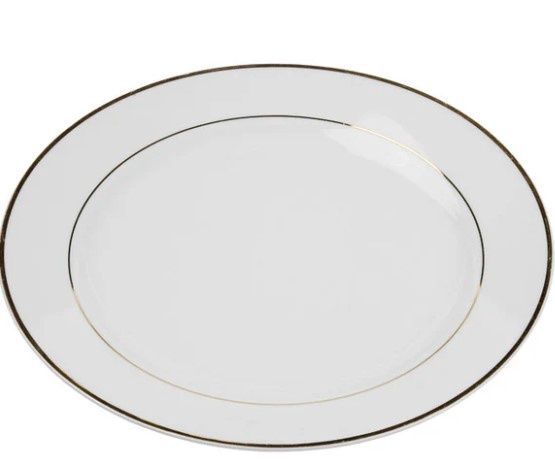 RG2D-C - White Rim Gold Dinner Plate 10.5"