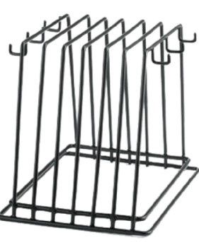 CBR6BK - Tablecraft  12-1/4 Inch Wide Cutting Board Rack with 6 Slots Black Vinyl Coated