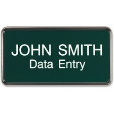 Xstamper Framed Name Badge - 1.5" Width x 3" Height - Rectangular Shape - Durable - Plastic - 1 Each