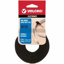 VELCRO&amp;reg; ONE-WRAP Ties 8in x 1/4in Ties Black 25 ct - Tie - Black - 40 lb Loop Tensile - 8" Length - 25 / Pack