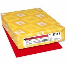 Astrobrights Colored Paper - Letter - 8 1/2" x 11 ft - 24 lb Basis Weight - Heavyweight, Acid-free, Lignin-free - Red - 500 Sheets - 10 / Carton