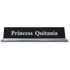 Xstamper 2"x10" Acrylic Base Desk Sign Set - 10" Width x 2" Height - Rectangular Shape - Durable, Square Corner - Acrylic, Plastic - 1 Each