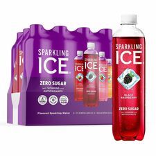 Talking Rain Sparkling ICE Purple-Variety Flavor Sparkling Water - Sugar Free - 1.06 lb - Cherry Limeade, Kiwi Strawberry, Orange Mango, Blackberry - 12 / Carton