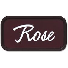Xstamper Designer Framed Wall/Door Sign - 4" Holding Width x 2" Holding Height - Rectangular Shape - Wall, Door - Rounded Corner - Plastic - Brown - 1 Each