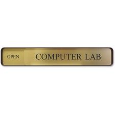 Xstamper Changeable Wall Sign - 13" Width x 2" Height - Rectangular Shape - Wall Mountable - Aluminum - Bronze - 1 Each