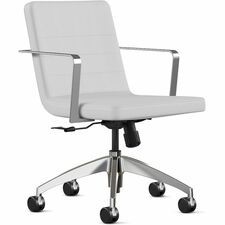 9 to 5 Seating 2450 Executive Mid-Back Task Chair - White Seat Color - Foam Seat Material - White Back Color - Foam Back Material - 5-star Base - 1 Each