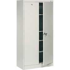 Tennsco Light Gray Standard Cabinet - 36" Width x 18" Depth x 72" Height - 5 x Shelf(ves) - 2 x Standard Door(s) - Heavy Duty, Adjustable Shelf, Locking Door, Hinged Door, Reinforced, Carrying Handle,