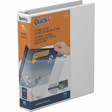 QuickFit View Binder, 3-Ring Binder, Angle D Ring, 1.5 Inch, White - 1 1/2" Binder Capacity - Letter - 8 1/2" x 11" Sheet Size - 375 Sheet Capacity - 3 x 1.50" Ring - Fastener: D-Ring - Polypropylene 