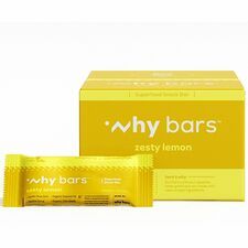 Why Bars Superfood Protein Snack Bars - Gluten-free, Dairy-free, Soy-free, Non-GMO, Individually Wrapped - Zesty Lemon - 2.04 oz - 12 / Pack
