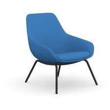 9 to 5 Seating 4-leg Lilly Lounge Chair - Blue Seat Color - Fabric, Foam Seat Material - Blue Back Color - Fabric, Foam Back Material - Black Frame Color - Four-legged Base - 1 Each