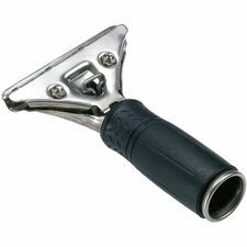 Unger Pro Stainless Steel Squeegee Handle - For Squeegee - Silver, Black - Stainless Steel, Rubber - 1 Each