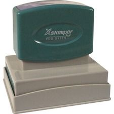 Xstamper Pre-inked Message Stamp - Custom Message Stamp - 1.94" Impression Width x 2.94" Impression Length - 50000 Impression(s) - Recycled - 1 Each