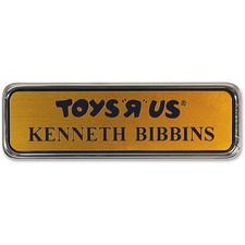 Xstamper Logo Frame Name Badge - 1.5" Width x 3" Height - Rectangular Shape - Durable - Plastic - 1 Each