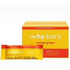 Why Bars Superfood Protein Snack Bars - Gluten-free, Dairy-free, Soy-free, Non-GMO, Individually Wrapped - Mango Ginger - 2.04 oz - 12 / Pack