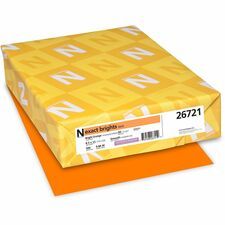 Exact Brights&amp;reg; Smooth Colored Paper - Orange - Letter - 8 1/2" x 11" - 50 lb Basis Weight - Smooth - Printable, Lignin-free, Acid-free - Bright Orange - 500 / Pack