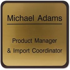 Xstamper Designer Framed Wall/Door Sign - 6" Holding Width x 6" Holding Height - Square Shape - Wall, Door - Rounded Corner - Plastic - Brown - 1 Each