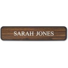 Xstamper Designer Framed Wall/Door Sign - 10" Holding Width x 2" Holding Height - Rectangular Shape - Wall, Door - Rounded Corner - Plastic - Brown - 1 Each