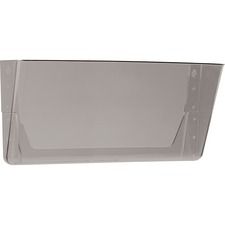 Storex Stacking Wall Pocket - 1 Pocket(s) - 7" Height x 4" Width x 16" Length - Stackable - Smoke - Poly - 1 Each