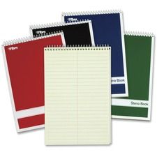 TOPS Gregg-ruled Steno Book - 80 Sheets - Wire Bound - 15 lb Basis Weight - 6" x 9" Sheet Size - 9" Height x 6" Width - Green Tint Paper - Red, Green, Black, Blue Cover - Durable Cover, Rigid, Acid-fr