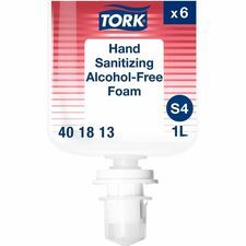 TORK Hand Sanitizer Foam Refill - Fragrance-free Scent - 1.06 quart - Pump Bottle Dispenser - Bacteria Remover, Kill Germs - Hand, Skin - Moisturizing - Colorless - Dye-free, Non-flammable, Hygienic -