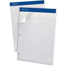 Ampad Narrow Ruled Double Sheet Writing Pads - Letter - 100 Sheets - Stapled - Both Side Ruling Surface - 0.25" Ruled - 15 lb Basis Weight - Letter - 8 1/2" x 11" Sheet Size x 8.5" Width x 11.8" Lengt