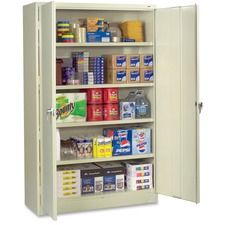 Tennsco Jumbo Storage Cabinet - 48" Width x 24" Depth x 78" Height - 5 x Shelf(ves) - 2 x Door(s) - 2000 lb Load Capacity - Security Lock, Recessed Handle, Leveling Glide - Putty - Steel - Recycled - 