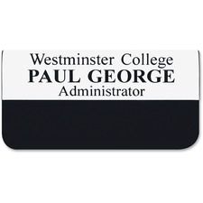 Xstamper Pocket Name Badge - 1.5" Width x 3" Height - Rectangular Shape - Durable - Plastic - Assorted - 1 Each