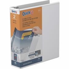QuickFit Clear-View Binder, 3-Ring Binder, Round Ring, 2 Inch, White - 2" Binder Capacity - Letter - 8 1/2" x 11" Sheet Size - 400 Sheet Capacity - 3 x 2" Ring - Fastener: Round Ring - Pocket: Interna