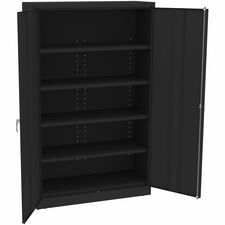 Tennsco Black Jumbo Storage Cabinet - 48" Width x 18" Depth x 78" Height - 5 x Shelf(ves) - 2 x Standard Door(s) - 1800 lb Load Capacity - Welded, Adjustable Shelf, Reinforced, Built-in Handle, Lockin