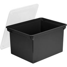 Storex Letter/Legal Tote Storage Box - Internal Dimensions: 15.50" Length x 12.25" Width x 9.25" Height - External Dimensions: 18.3" Length x 13.9" Width x 10.6" Height - 45 lb - 9.25 gal - Media Size