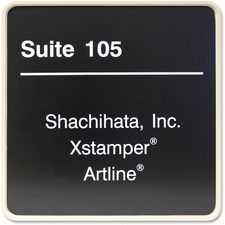 Xstamper Designer Framed Wall/Door Sign - 8" Holding Width x 8" Holding Height - Square Shape - Wall, Door - Rounded Corner - Plastic - Almond - 1 Each