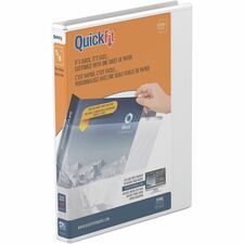 QuickFit View Binder, 3-Ring Binder, Angle D Ring, 5/8 Inch, White - 5/8" Binder Capacity - Letter - 8 1/2" x 11" Sheet Size - 150 Sheet Capacity - 3 x 0.63" Ring - Fastener: D-Ring - Pocket: Internal