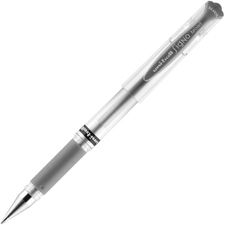 uniball&amp;#8482; Signo Gel Impact Pen - Refillable - Metallic Silver Ink - Gel-based - Clear Barrel - 12 / Dozen