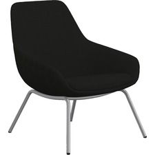 9 to 5 Seating 4-leg Lilly Lounge Chair - Onyx Seat Color - Fabric, Foam Seat Material - Onyx Back Color - Fabric, Foam Back Material - Silver Frame Color - Four-legged Base - 1 Each