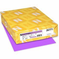 Exact Brights&amp;reg; Smooth Colored Paper - Purple - Letter - 8 1/2" x 11" - 50 lb Basis Weight - Smooth - Printable, Lignin-free, Acid-free - Bright Purple - 500 / Pack