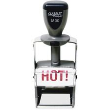Xstamper ClassiX Self-inking Steel Message Stamp - Message Stamp - 0.94" Impression Width x 1.56" Impression Length - Assorted - Steel - 1 Each