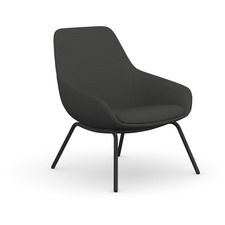 9 to 5 Seating 4-leg Lilly Lounge Chair - Gray Seat Color - Fabric, Foam Seat Material - Gray Back Color - Fabric, Foam Back Material - Black Frame Color - Four-legged Base - 1 Each