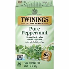 Twinings Pure Peppermint Tea Herbal Tea - Caffeine-free - Organic - 20 / Box