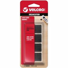 VELCRO&amp;reg; Sticky Back 7/8in Squares Black 12 Ct - 0.87" Length x 0.87" Width - Black - For Wall, Glass, Tile, Plastic, Metal, Indoor, Outdoor, Home, Office, School, Smooth Surface - 1 Pack