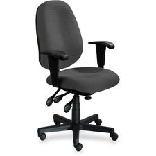 9 to 5 Seating Agent 1660 Mid-Back Task Chair with Arms - Coal Seat Color - Polyester Seat Material - Acrylic Back Material - 5-star Base - 1 Each