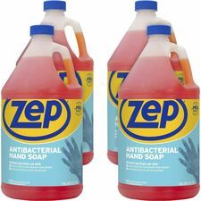 Zep Commercial Antimicrobial Hand Soap - Fresh Clean Scent - 1 gal - Kill Germs, Bacteria Remover, Soil Remover, Residue Remover, Dirt Remover, Grease Remover, Ink Remover, Tar Remover - Hand, Skin, O