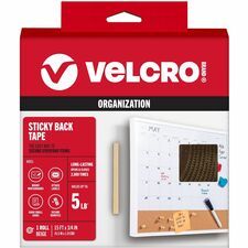 VELCRO&amp;reg; Sticky Back 15ft x 3/4in Roll Beige - 15 ft Length x 0.75" Width - Beige - Dispenser Included - For Multipurpose, Wall, Home, School, Mounting - 1 Roll