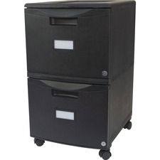 Storex 2-Drawer Locking Mobile Filing Cabinet - 15.5" Width x 18.5" Depth x 26.3" Height - 2 x Drawer(s) for File - Letter, Legal - Lightweight, Stackable, Moisture Resistant, Rust Resistant, Lockable