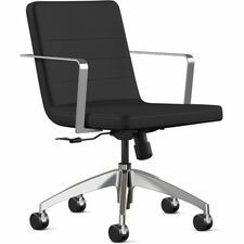9 to 5 Seating 2450 Executive Mid-Back Task Chair - Black Seat Color - Foam Seat Material - Black Back Color - Foam Back Material - 5-star Base - 1 Each