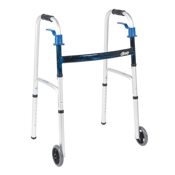 10226 Deluxe, Trigger Release Folding Walker with 5" Wheels