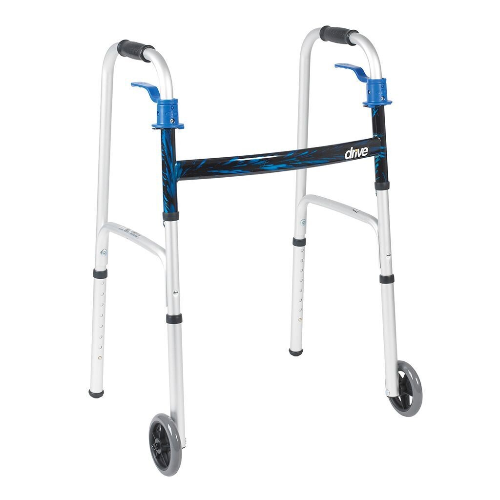 10227 Deluxe, Trigger Release Folding Walker with 5